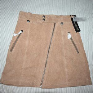 NWT BLANKNYC Suede Taupe Zipper Mini Skirt Size 25